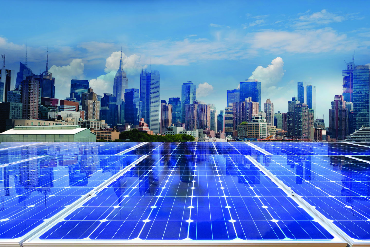 Solar Panels on a roof near New York City