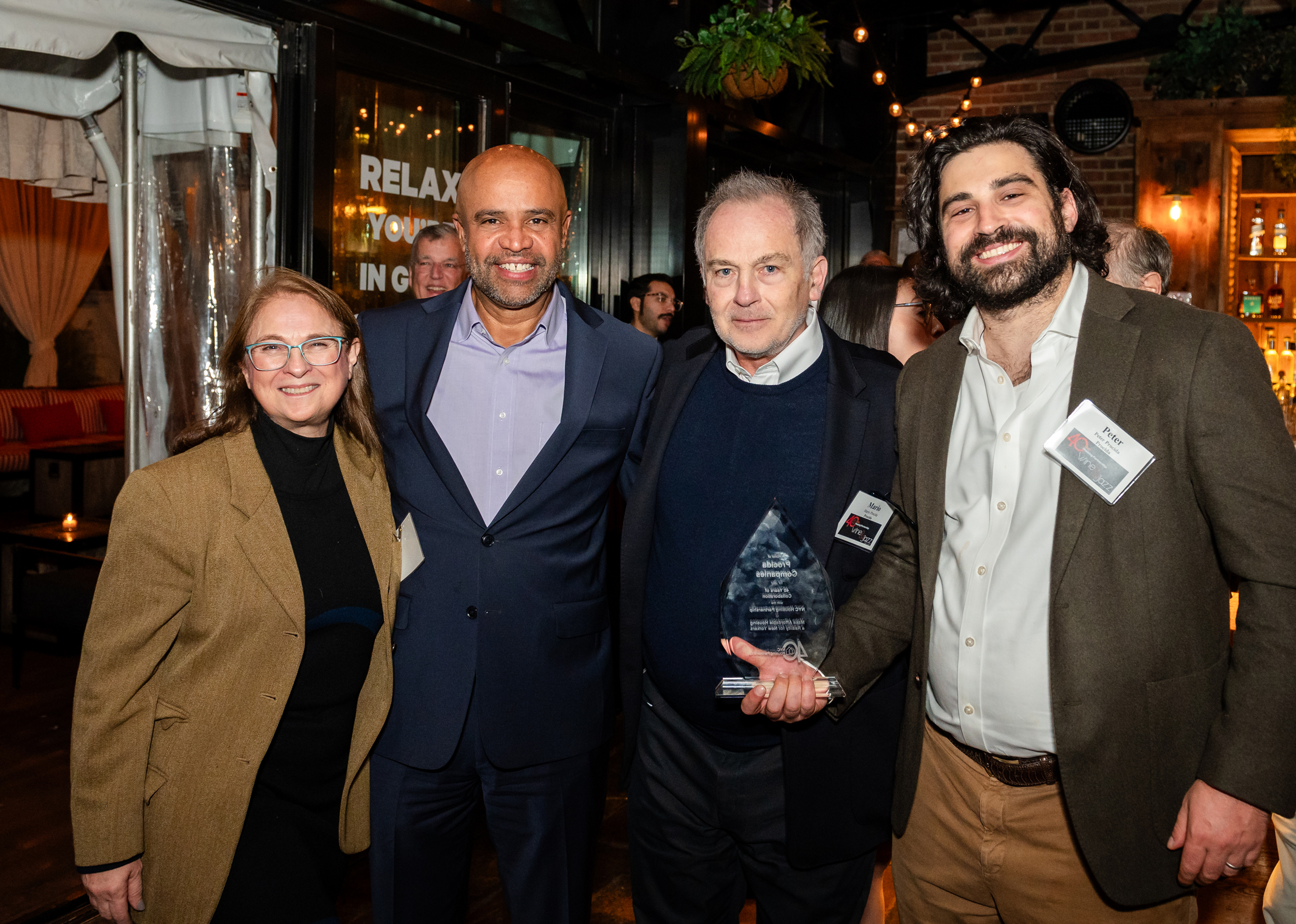 Adolfo Carrión, Jr. NYC HPD Commissioner (center right) with Mario Procida (center left) and other members of the Procida companies after receiving Founders Award.
